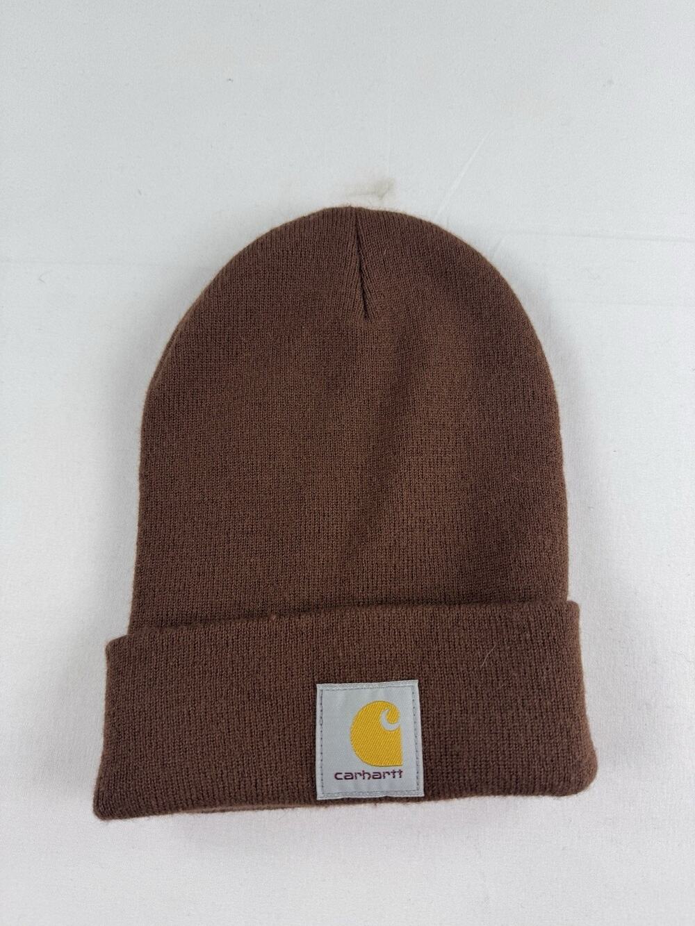Carhartt Acrylic Watch Beanie Hat Brown Cuffed Logo